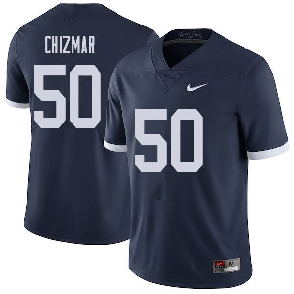 Men #50 Max Chizmar Penn State Nittany Lions College Throwback Football Jerseys Sale-Navy